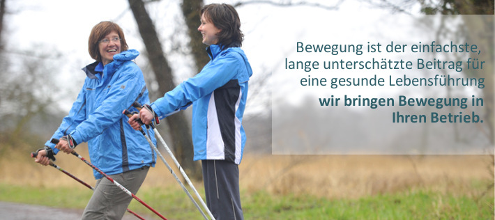 Bewegung ist der einfachste, lange unterschätze Beitrag für eine gesunde Lebensführung. Wir bringen Bewegung in Ihren Betrieb!